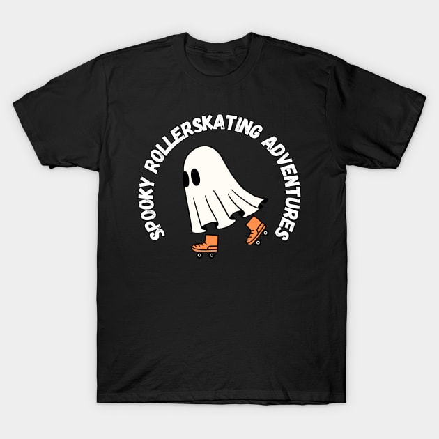 Spooky rollerskating Adventures. Halloween: Cute little ghost rollerskating T-Shirt by Project Charlie